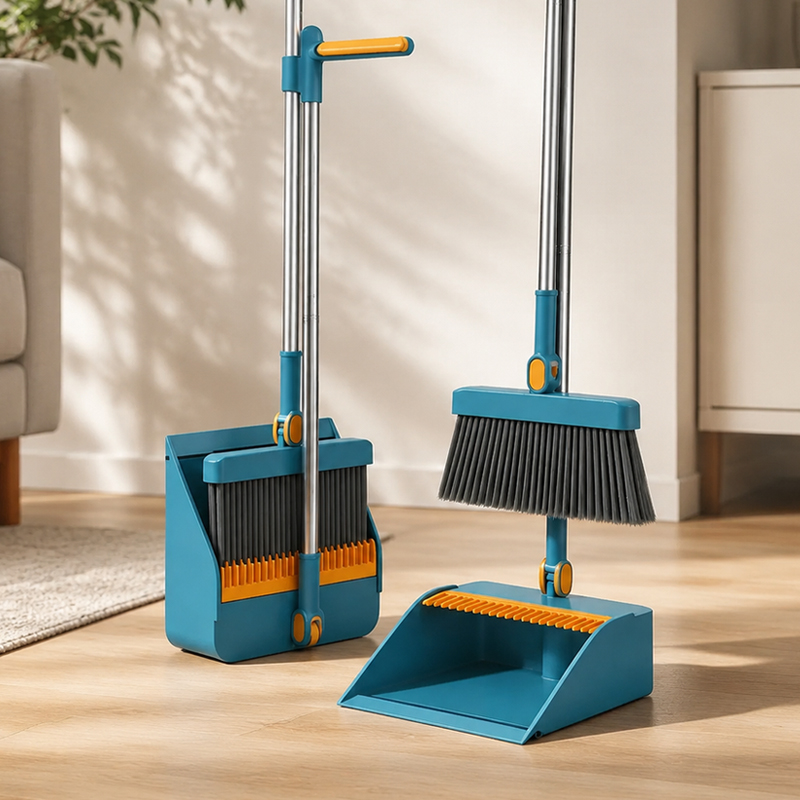 Kids Outdoor Broom - 긴 손잡이 빗자루 및 쓰레받기 세트