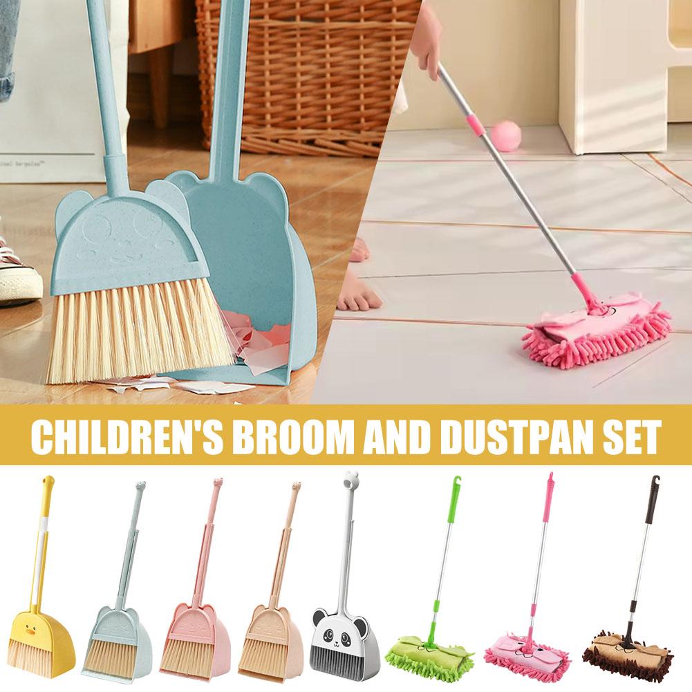 Kids Outdoor Broom - 미니 어린이 빗자루와 쓰레받이 세트 만화