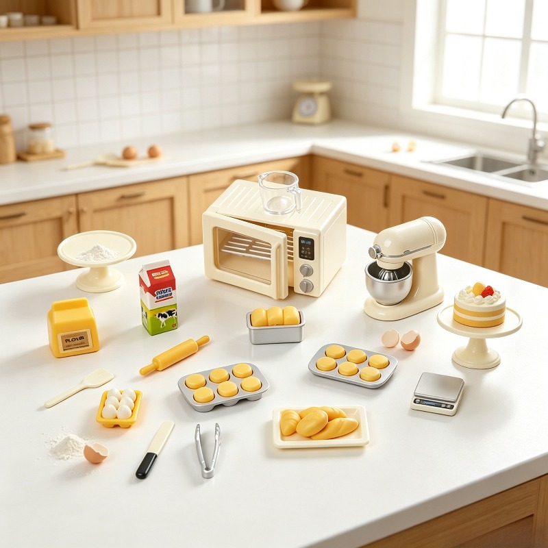 미니 베이킹 놀이 세트: 인형집 주방, 미니어처 오븐  - Kids Outdoor Kitchen Accessories 리뷰 및 가격